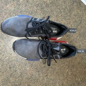 Adidas Men's Black and Blue Sneakers